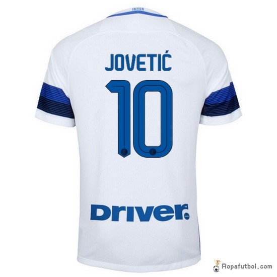 Camiseta Inter de Milán Replica Segunda Ropa Jovetic 2016/17 Blanco